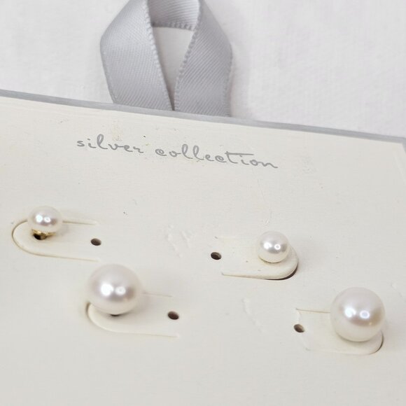 A New Day Freshwater Pearl Earring Duo Sterling Silver Set 2 - Picture 4 of 5